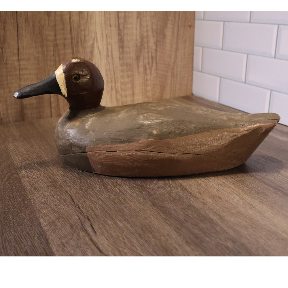 Vintage Duck Decoy Hand Carved Folk Art Lake Cabin Primitive Decor Hunting